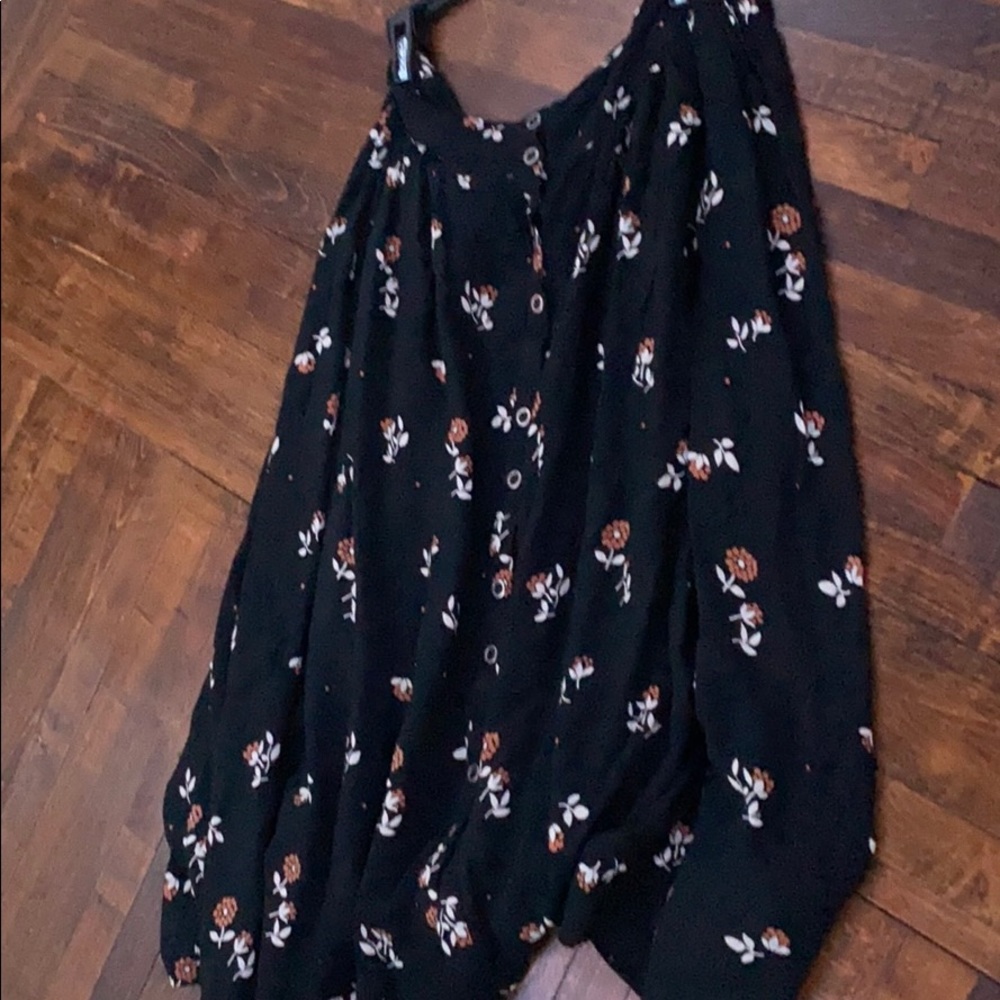 Black Flowered Skirt